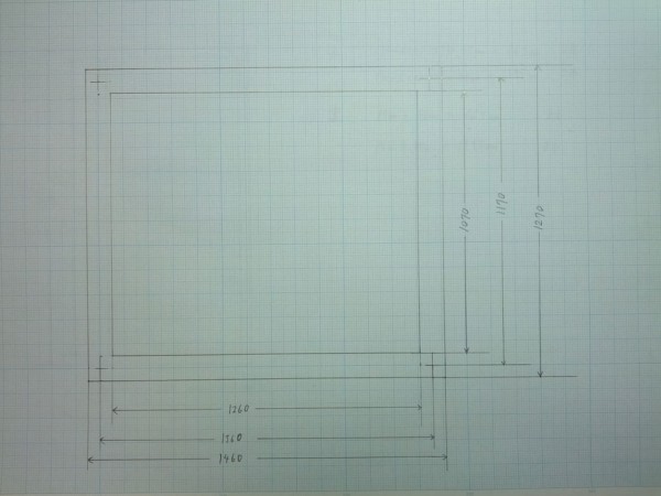 ニワトリ小屋 見下ろし設計図(土台)